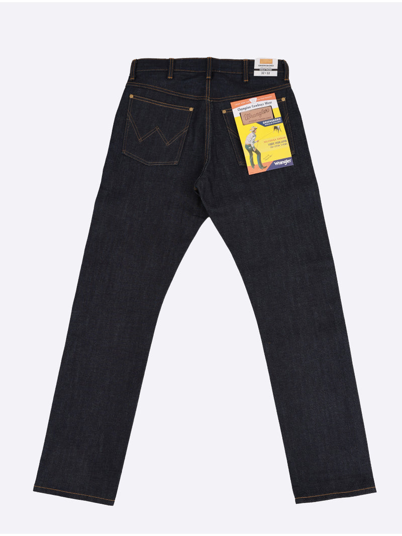 GREENSBORO FIT LEGEND OF WRANGLER COLLECTION MID RISE REGULAR MEN'S JEANS (BLUE SELVEDGE) RAW DENIM