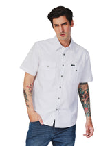 REGULAR FIT LEGEND OF WRANGLER COLLECTION MEN'S SHIRT SHORT SLEEVE WHITE