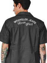 REGULAR FIT LEGEND OF WRANGLER COLLECTION MEN'S SHIRT SHORT SLEEVE DARK GREY