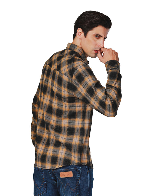 SLIM FIT LEGEND OF WRANGLER COLLECTION MEN'S SHIRT LONG SLEEVE BROWN