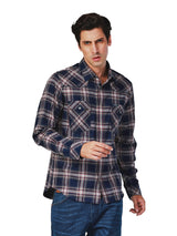 LEGEND OF WRANGLER COLLECTION SLIM FIT MEN'S SHIRT LONG SLEEVE NAVY BLUE