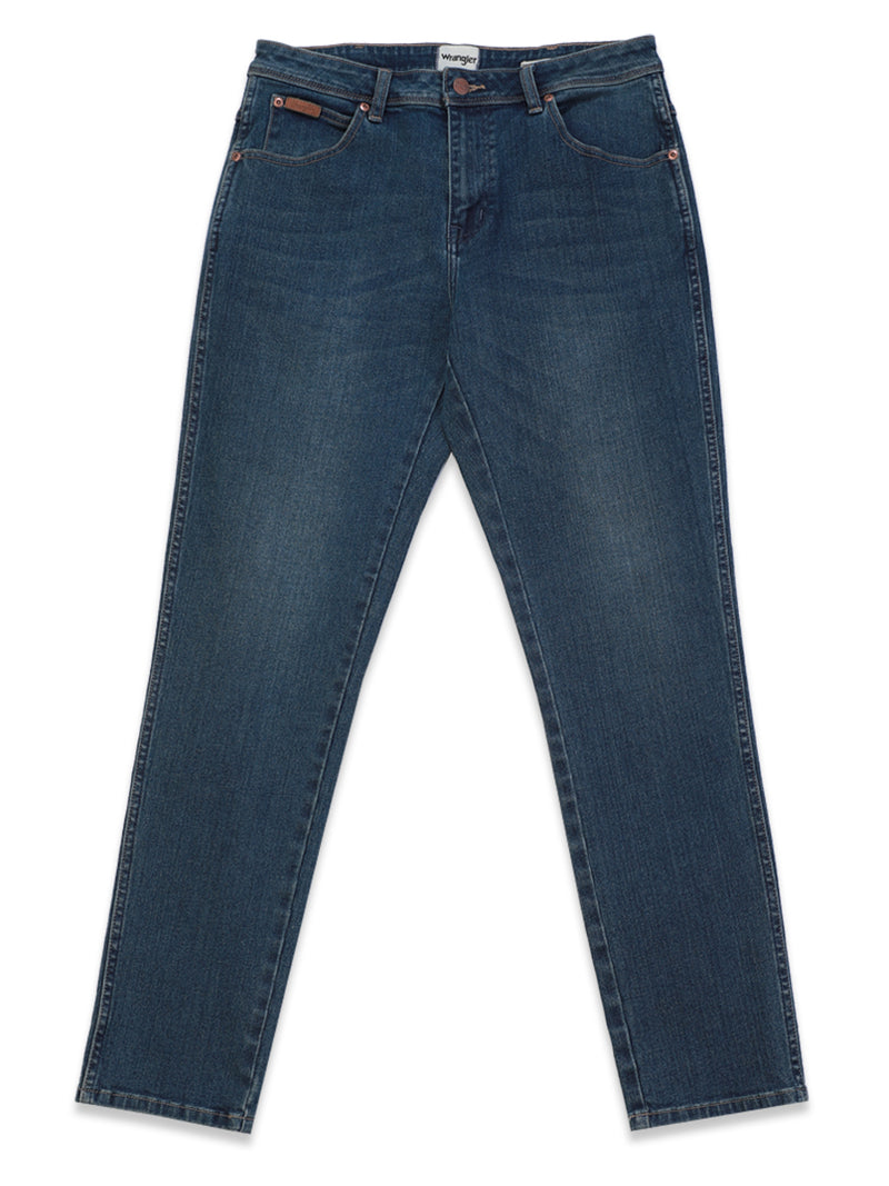 TEXAS TAPER FIT WRANGLER KEEPS YOU COOL COLLECTION MID RISE REGULAR MEN'S JEANS MID INDIGO