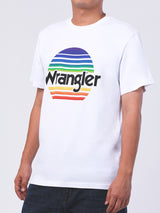 เสื้อยืดแขนสั้นผู้ชาย คอลเลคชั่น WRANGLER FOR ALL ทรงตรง สีขาว