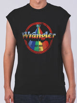 เสื้อยืดแขนสั้นผู้ชาย คอลเลคชั่น WRANGLER FOR ALL ทรงตรง สีดำ