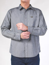 REGULAR FIT MEN'S SHIRT LONG SLEEVE GREY