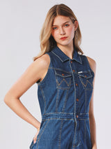 LEGEND OF WRANGLER COLLECTION WOMEN'S JUMPSUIT DARK INDIGO