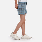 SHORTS FIT ICY PASTEL COLLECTION MID RISE GIRL'S DENIM SHORTS DENIM
