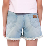SHORTS FIT BROIDERIES ANGLAIS COLLECTION MID RISE GIRL'S DENIM SHORTS DENIM