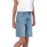 SEASONAL FIT BROIDERIES ANGLAIS COLLECTION MID RISE GIRL'S DENIM SHORTS DENIM