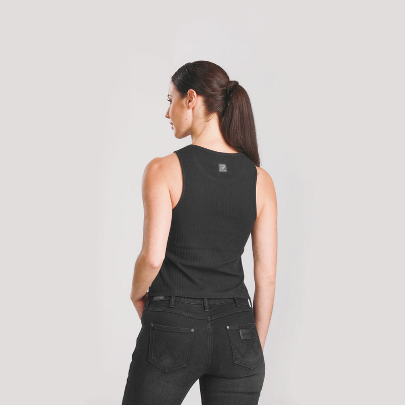 CROPPED FIT BIKER LOOK COLLECTION WOMEN'S TANK BLACK