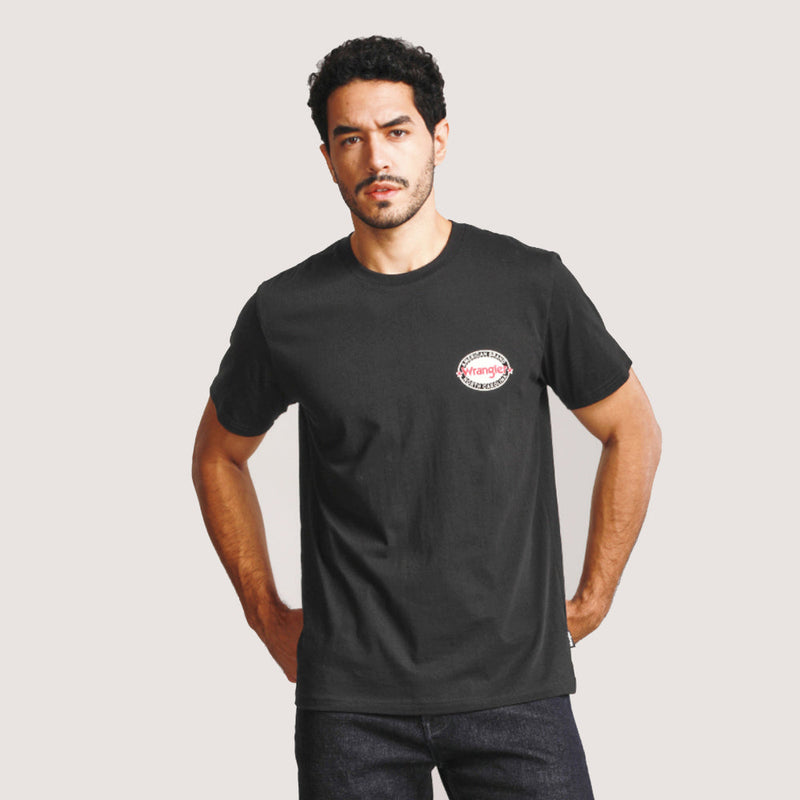 REGULAR FIT BIKER LOOK COLLECTION MEN'S TEE SHORT SLEEVE BLACK