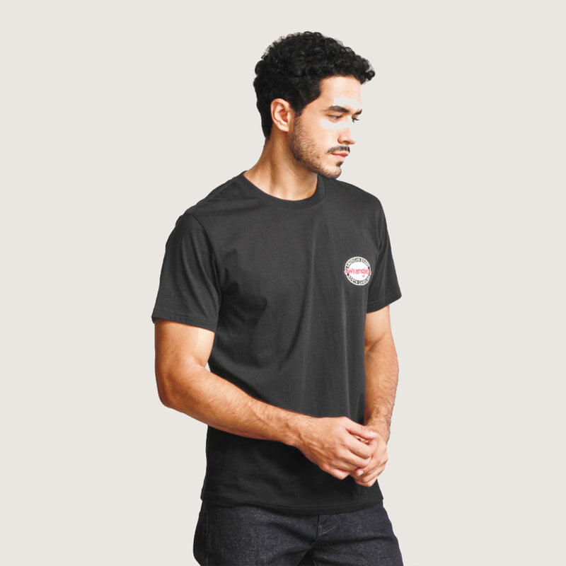 REGULAR FIT BIKER LOOK COLLECTION MEN'S TEE SHORT SLEEVE BLACK