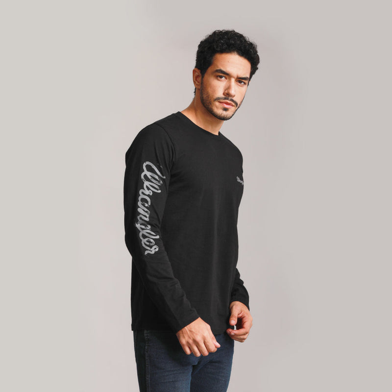 SLIM FIT BIKER LOOK COLLECTION MEN'S TEE LONG SLEEVE BLACK