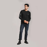 SLIM FIT BIKER LOOK COLLECTION MEN'S TEE LONG SLEEVE BLACK