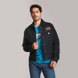 REGULAR FIT BIKER LOOK COLLECTION MEN'S DENIM JACKET DENIM