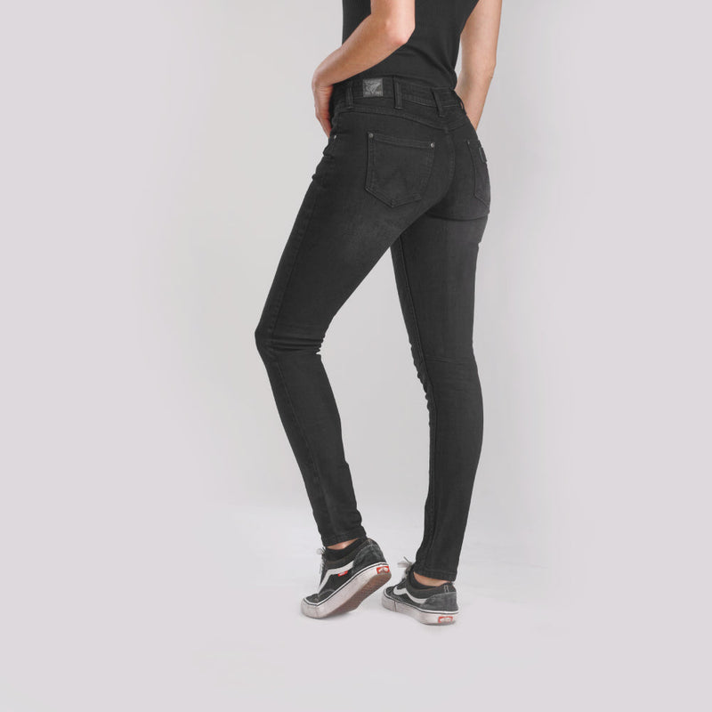 LARA FIT BIKER LOOK COLLECTION MID RISE SLIM WOMEN'S JEANS BLACK