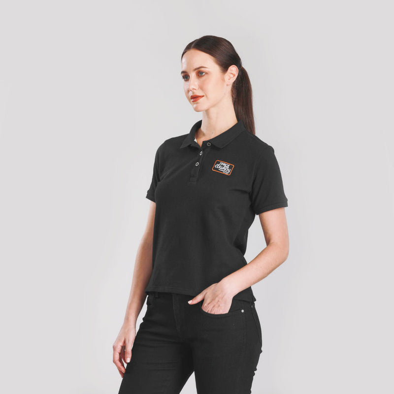 SLIM FIT WOMEN'S POLO SHORT SLEEVE BLACK