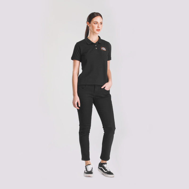 SLIM FIT WOMEN'S POLO SHORT SLEEVE BLACK