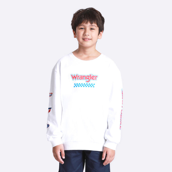REGULAR FIT RACING MANIA COLLECTION KIDS UNISEX PULLOVER WHITE