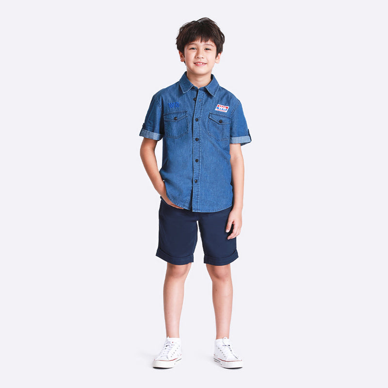 SHORTS FIT RACING MANIA COLLECTION MID RISE BOY'S SHORTS BLUE