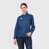 SLIM FIT BIKER LOOK COLLECTION WOMEN'S DENIM SHIRT LONG SLEEVES DENIM  8859286355821