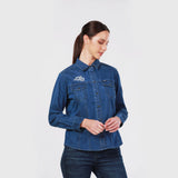 SLIM FIT BIKER LOOK COLLECTION WOMEN'S DENIM SHIRT LONG SLEEVES DENIM  8859286355821