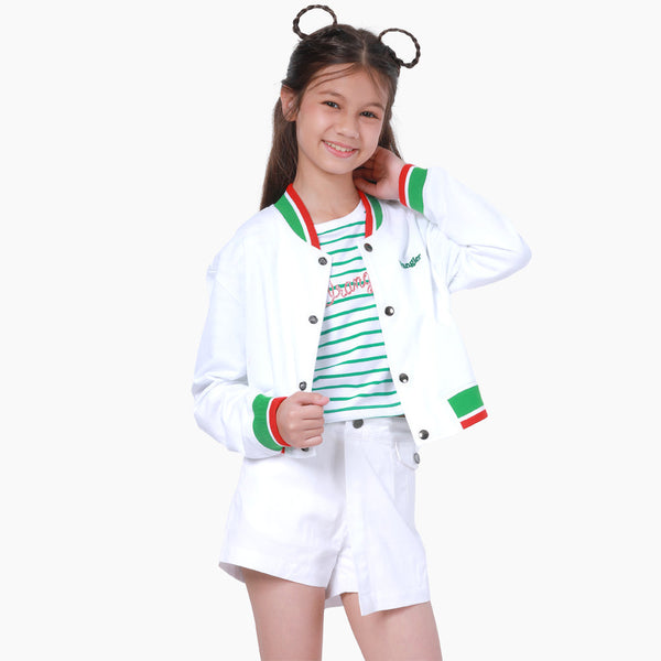 REGULAR FIT CELEBRATE COLLECTION GIRL'S JACKET WHITE