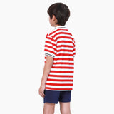 เสื้อยืดโปโลเด็กผู้ชาย คอลเลคชั่น CELEBRATE ทรงตรง สีแดง