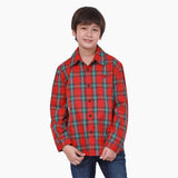 REGULAR FIT CELEBRATE COLLECTION BOY'S SHIRT LONG SLEEVE RED