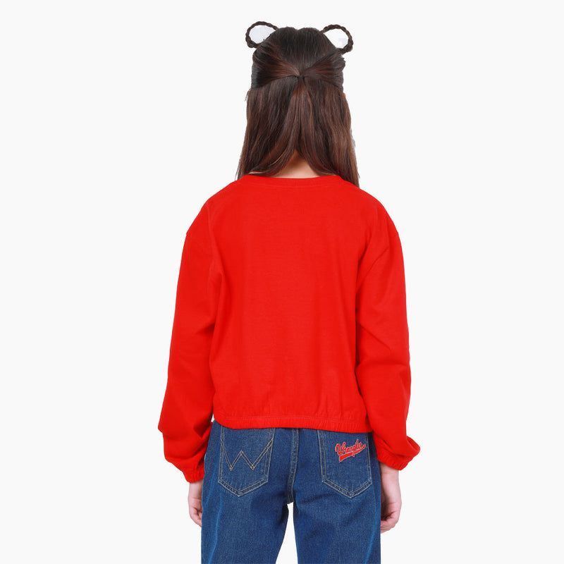 REGULAR FIT CELEBRATE COLLECTION GIRL'S TEE LONG SLEEVE RED