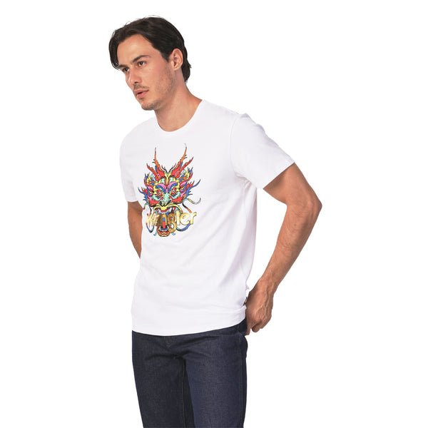 REGULAR FIT CHINESE NEW YEAR COLLECTION MEN'S TEE SHORT SLEEVE WHITE