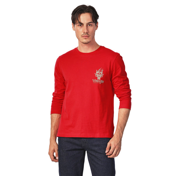 REGULAR FIT CHINESE NEW YEAR COLLECTION MEN'S TEE LONG SLEEVE RED