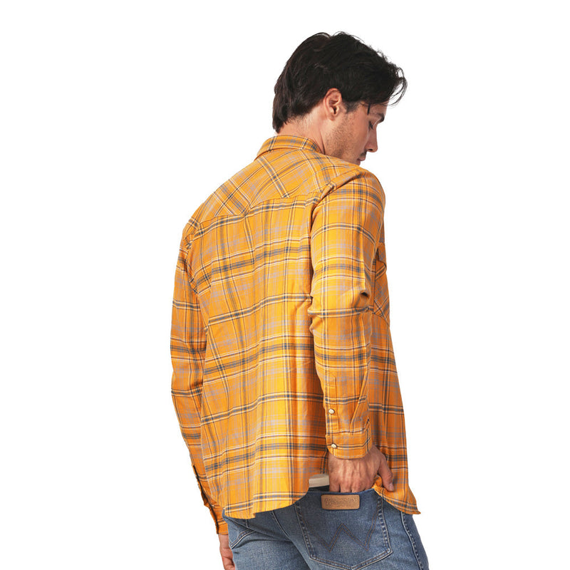 SLIM FIT LEGEND OF WRANGLER COLLECTION MEN'S SHIRT LONG SLEEVE YELLOW RISE