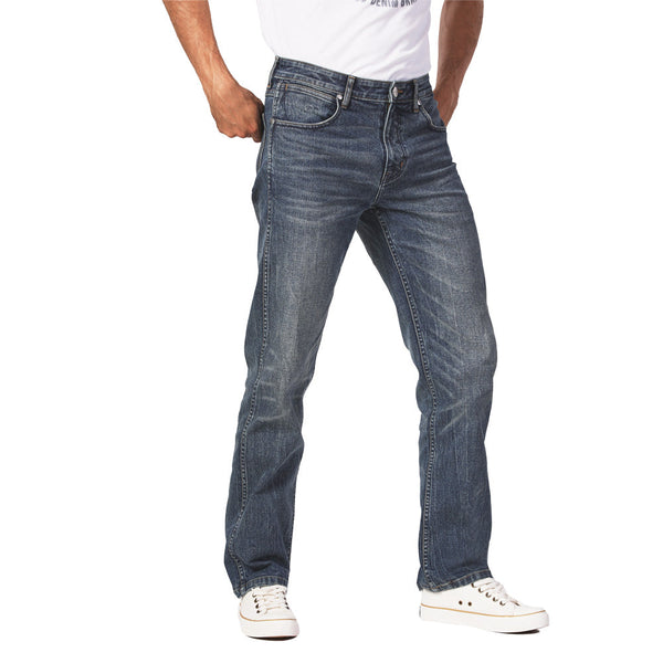 FRONTIER RELAX STRAIGHT FIT LEGEND OF WRANGLER COLLECTION MID RISE COMFORT MEN'S JEANS DENIM