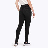 กางเกงยีนส์ผู้หญิง JESS FIT เอวสูง ทรงรัดรูป สีดำ